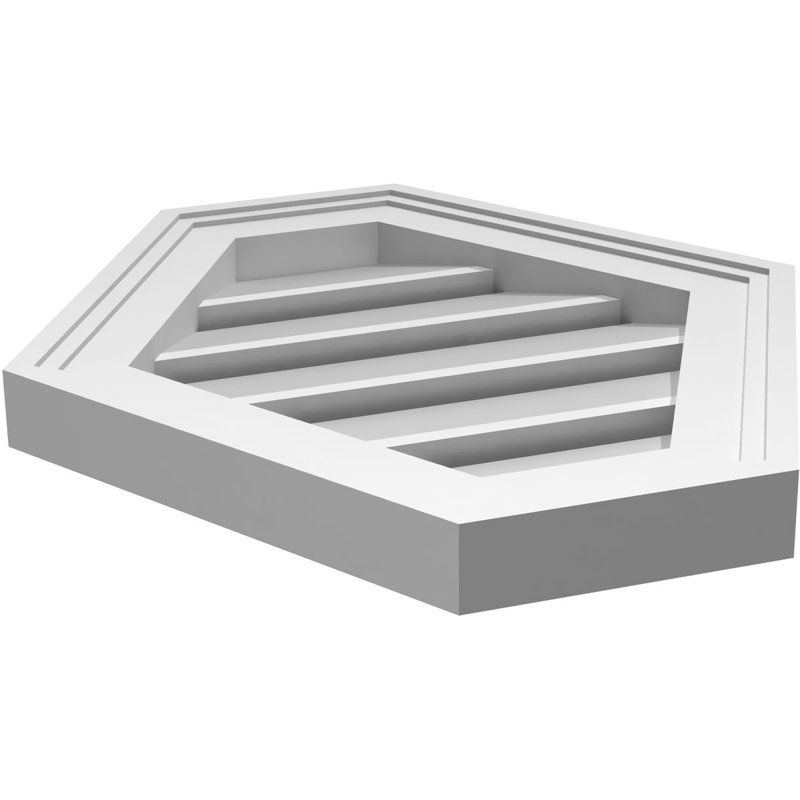 Évent horizontal fonctionnel à pignon en uréthane à surface horizontale Signature, H 18 po x l 16 po x P 1,5 po