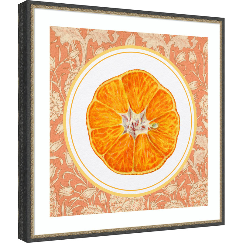 Il était une fois un orange par Wild Violets, impression sur bois encadrée, 33 x 33, Matinée bronze noir