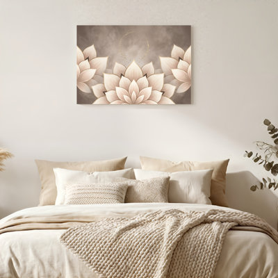 Art mural sur toile Gallery Wrap pour le salon, la chambre à coucher, le bureau ou le vestibule - Décoration murale décorative avec fleur de lotus