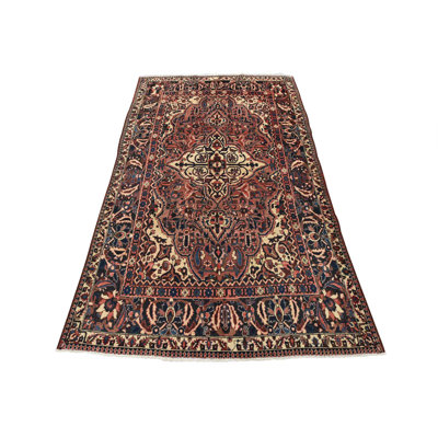 Tapis rouge en laine des années 70 6 pi 7 po x 10 pi 3 po Eustasius