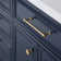 Palace 72 In. Double Sink White Quartz Countertop Vanity In Monarch Blue With Hook Faucets
