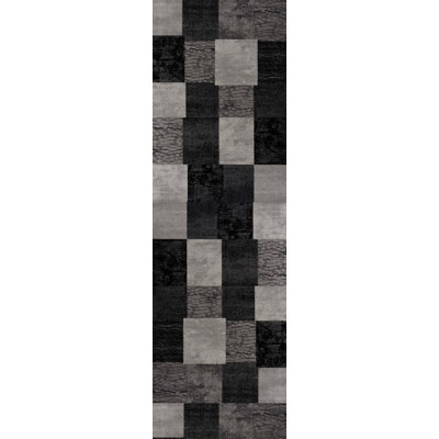 Rug Branch Montage Collection Modern Abstract Runner Area Rug (2X12 Feet) Abstract - 2'3" X 12', Grey