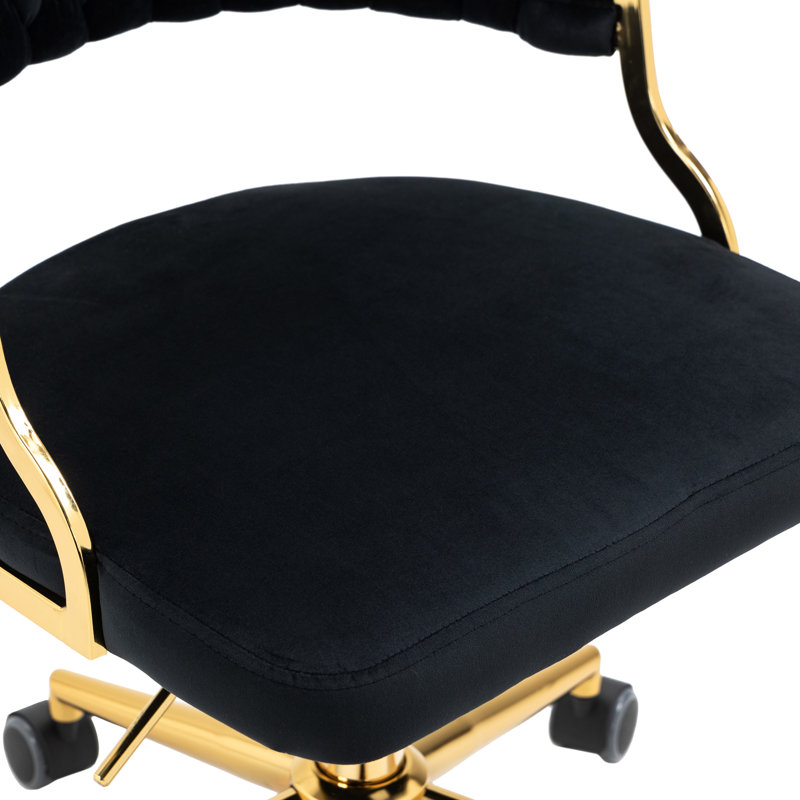 Pia Ricco Velvet Task Chair, Black