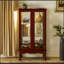 Lighted Diapaly Cabinet with Adjustable Shelves and Double Glass Doors-263860369