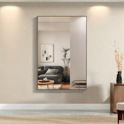 60"x40" Oversized Modern Rectangle Bathroom Mirror - Wall Mounted, Durable Aluminum Frame