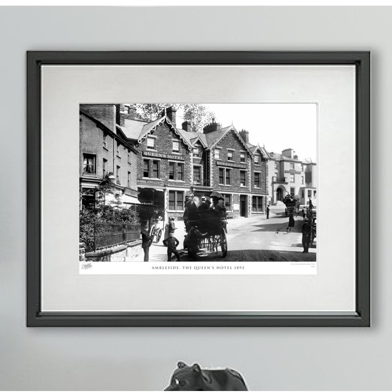 Ambleside, The Queen's Hotel 1892 by Francis Frith - Single Picture Frame Print, 28cm H x 36cm W x 2.3cm D