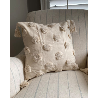Polka Dots Cotton Blend Throw Pillow