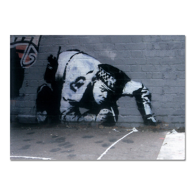 Cop Snorting by Banksy - No Frame Painting on Plastic / Acrylic, 65cm H x 95cm W