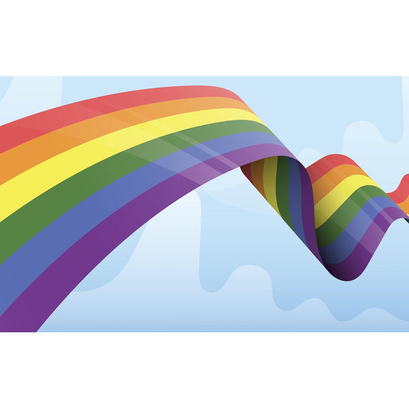 Premium Peel & Stick Wall Mural - Rainbow Abstract Art, 150" W x 108" L