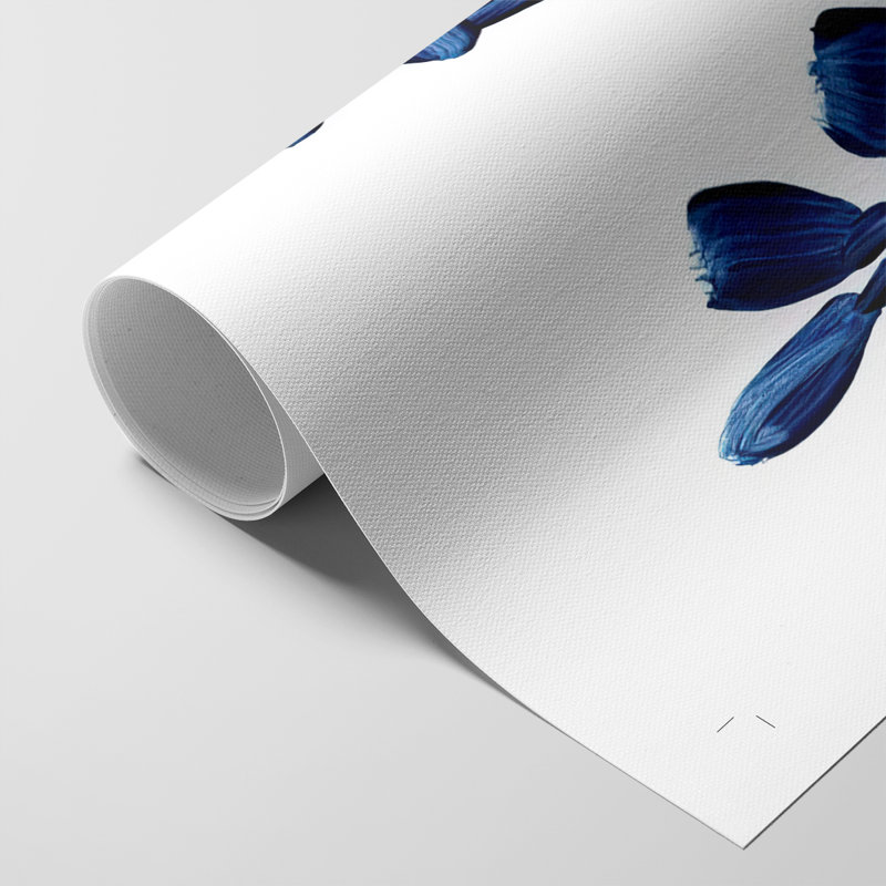 Indigo Brush Blooms I - Impression sur toile seulement - NON-CADRE, H 18 po x l 12 po