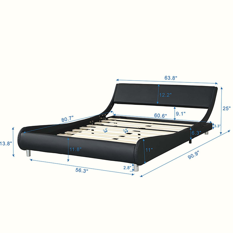 Lit plateforme Akshayan, Noir