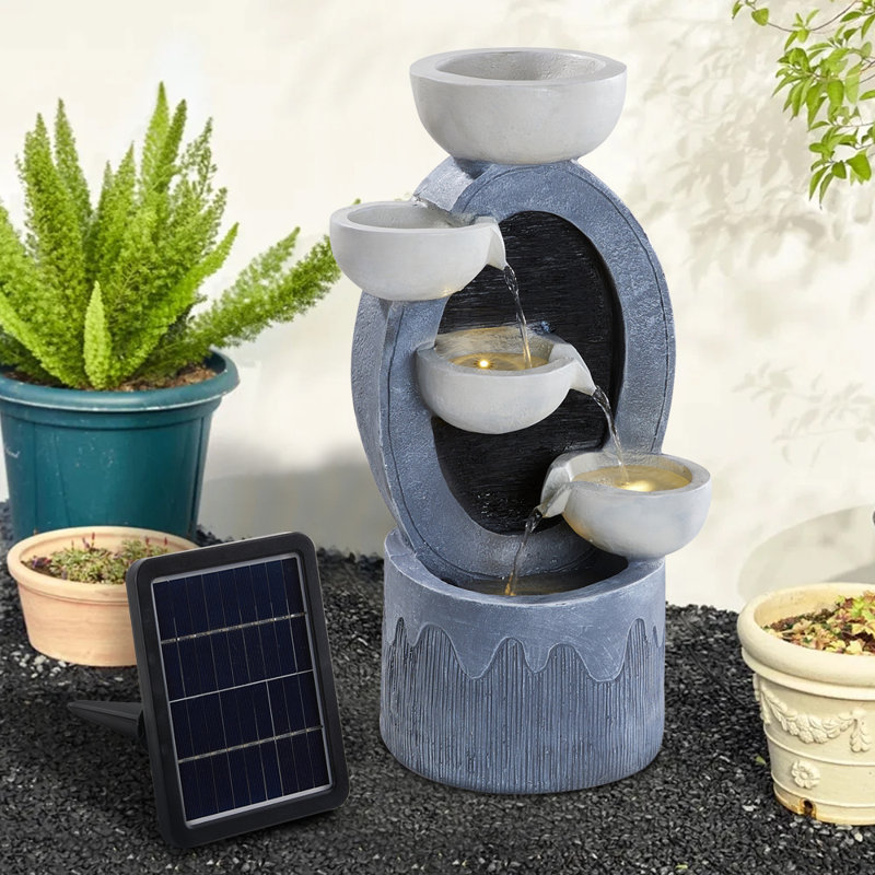Roneika Weather Resistant Floor Fountain with Light