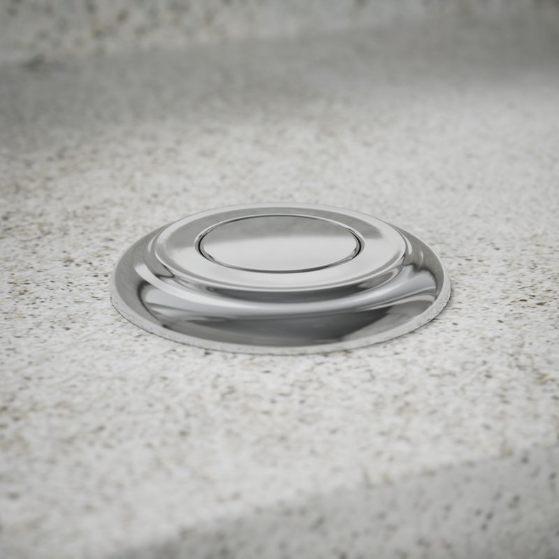 Garbage Disposal Air Switch Button, Polished Chrome