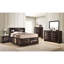 Commode 5 tiroirs en bois massif brun pour chambre à coucher et style contemporain