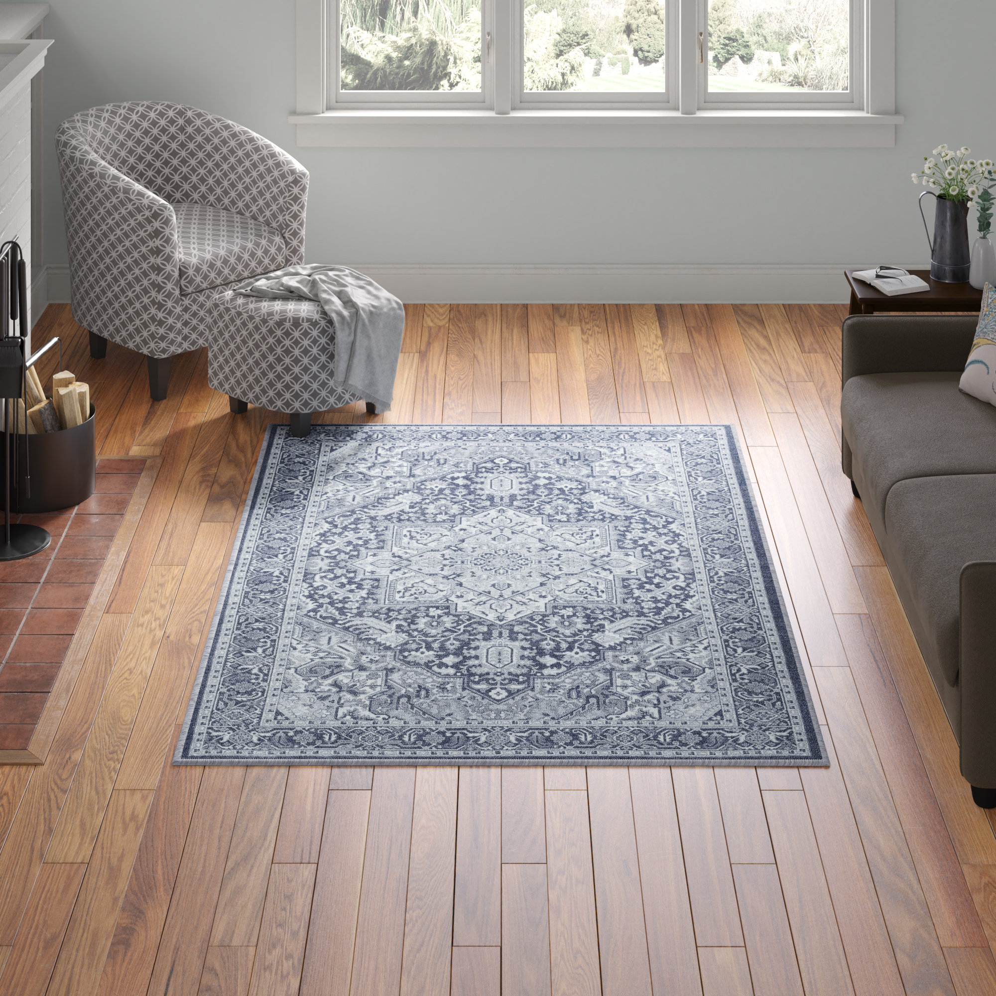 Unusual Abstract Rug Grey Industrial Rug Polyester Pet Friendly Non-Slip  Backing Washable Area Rug for Living Room