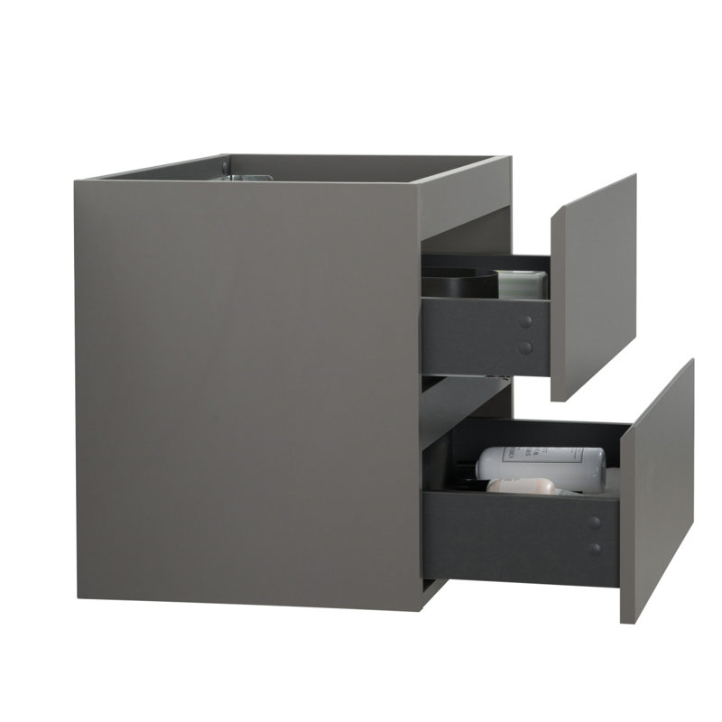 Armoire murale SANS lavabo avec deux tiroirs, White/Grey