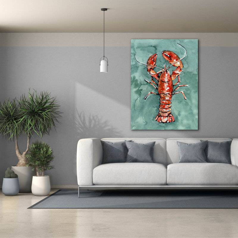Toile épique «Aquatic Lobster 1» par Emma Caroline, 40 po x 54 po, H 54 po x l 40 po