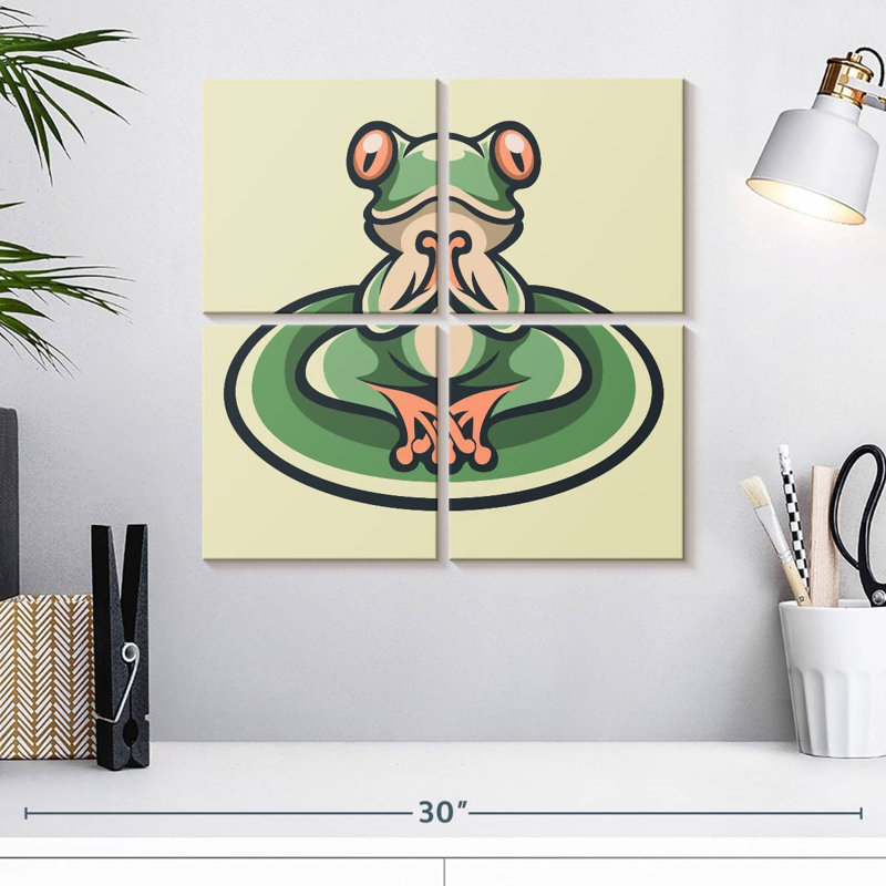 Ketti Funny Yoga Frog, 18" H x 18" W