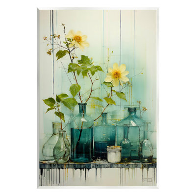 Modern Jars & Florals Wall Plaque Art by RB