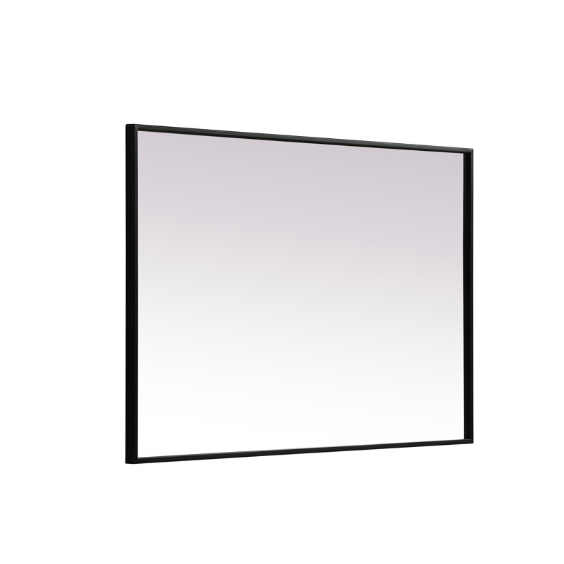 Sabine Metal Rectangle Wall Mirror, 36" x 24", Black