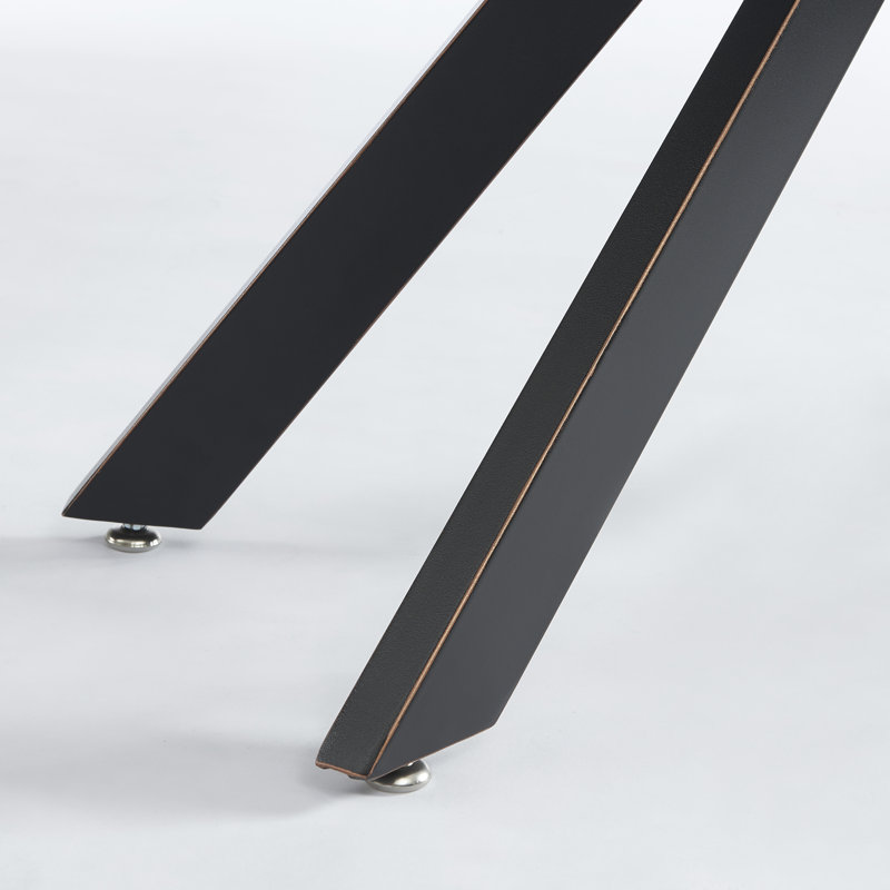 45.3'' Glass Top Console Table, Black