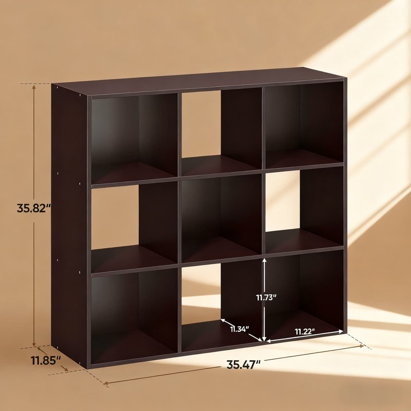 9 Cube Storage Organizer & Bookshelf, 3-Tier Open Shelf Display Rack With 5 Removable Back Panels, Multi-Functional Wood Shelf System For Home Office Living Room Bedroom