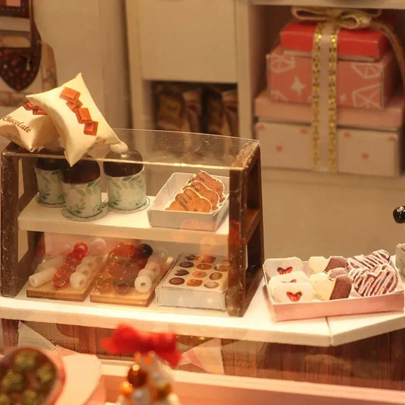 Ensemble de boîte de chambre miniature Wizardi - Ensemble de maison de poupée Chocolatier