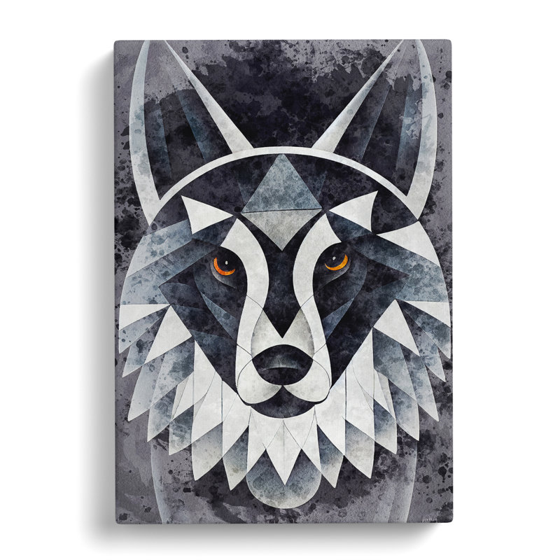 Abstract Watercolour Wolf No.2 - Wrapped Canvas, 76cm H x 50cm W x 3cm D