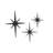 Mid-Century Modern Matte Black Cast Iron 8-Point Compass Star Wall Hangings, Set of 3 — 8.75x0.25x12, 7x0.25x8.75, 5.75x0.25x6.75 In-11631099