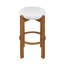 Tabouret de bar intérieur en bois Tara, revêtement ivoire Tara-763567958-763567956
