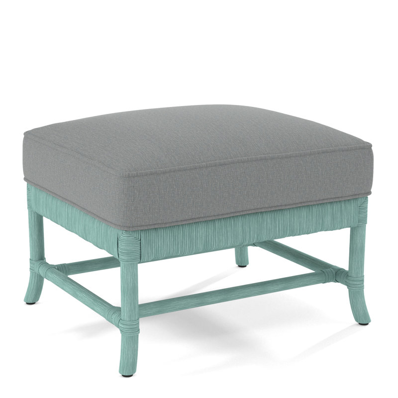 Lafayette Ottoman, Sea Mist, Light Blue Performance Fabric; 0851-55
