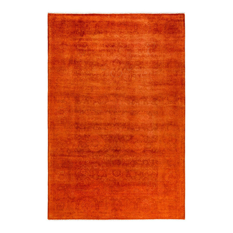 Tapis orange nouvel âge 6 pi 3 po x 9 pi 3 po Dolman