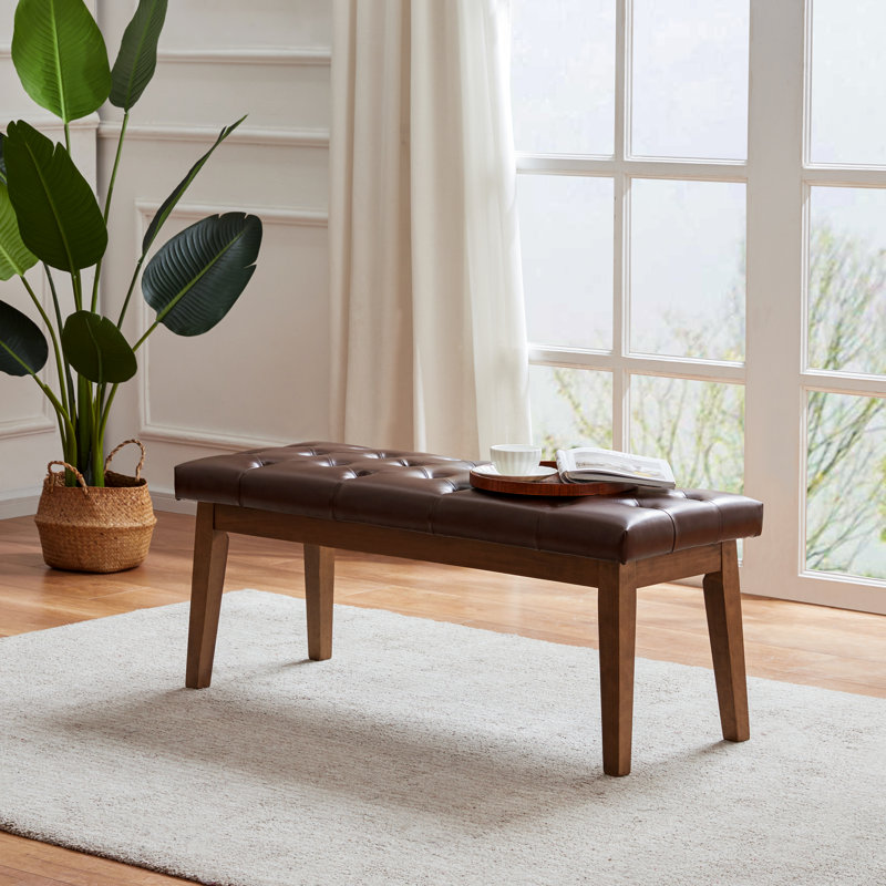 Anteaus Polyester Upholstered Bench, Brown