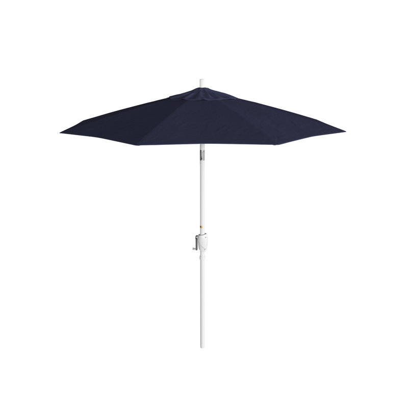 Parasol de marché 7,5', Blanc, Toile bleu marine Sunbrella®, Sunbrella®