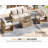 3-Piece Outdoor Patio Furniture Set, 82" Rattan Sofa & 2 Wicker Chairs with Under-Seat Storage, Deep Cushions & High Backrests, for Backyard Small Patios Balconies