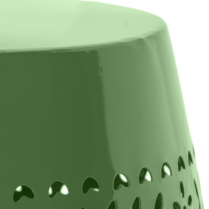 Ifrane Iron Drum End Table, Green