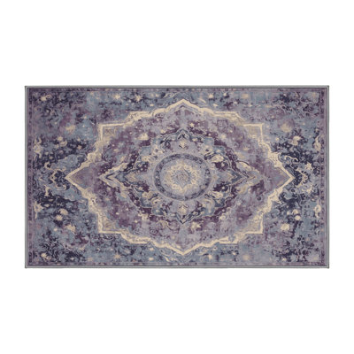 Machine Washable Purple Area Rug