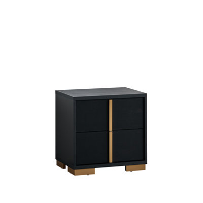Steeler BB6F70EB489C45919EE4CF254E68DE96 NIGHTSTAND , Black/Gold