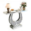 Console à miroir de 45 po avec incrustation de diamant concassé et structure en forme de O