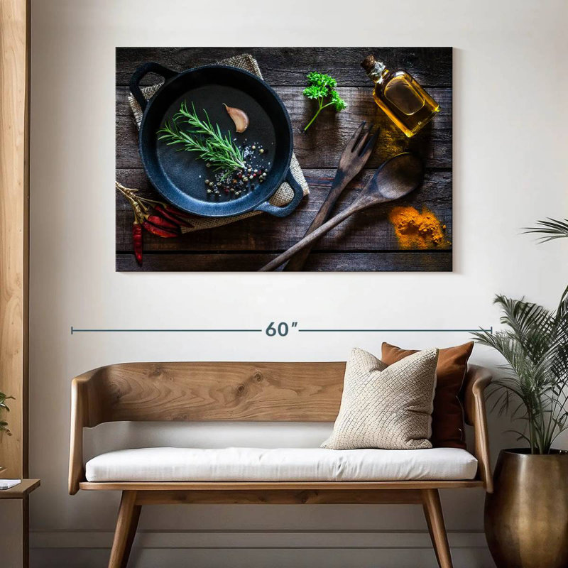 Yarlin cuisinant avec des épices, H 32 po x l 48 po