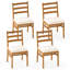  Ensemble de 4 chaises de patio en bois d'acacia massif avec coussins de siège rembourrés-98655583