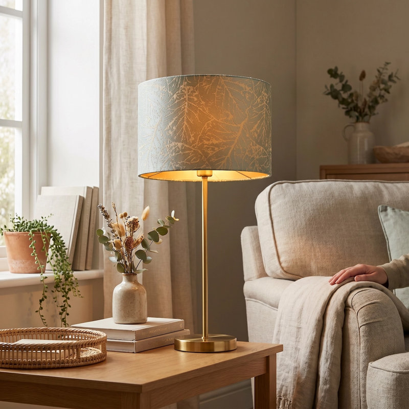 20 cm H Drum Fabric Lamp Shade ( No Direct Attachment Method ) in Silver