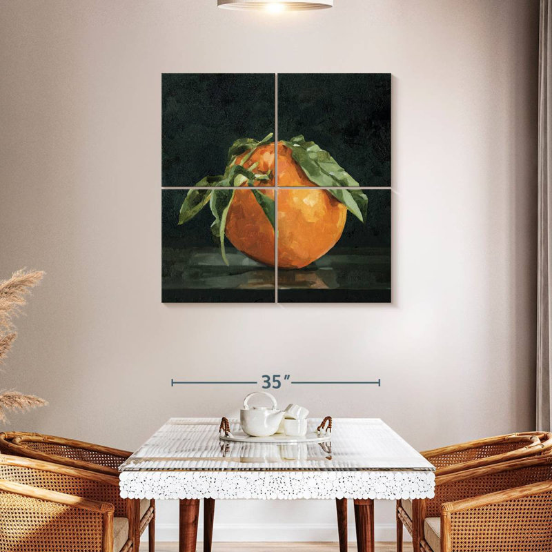 Yarlin Dark Orange Still Life II, 38" H x 38" W
