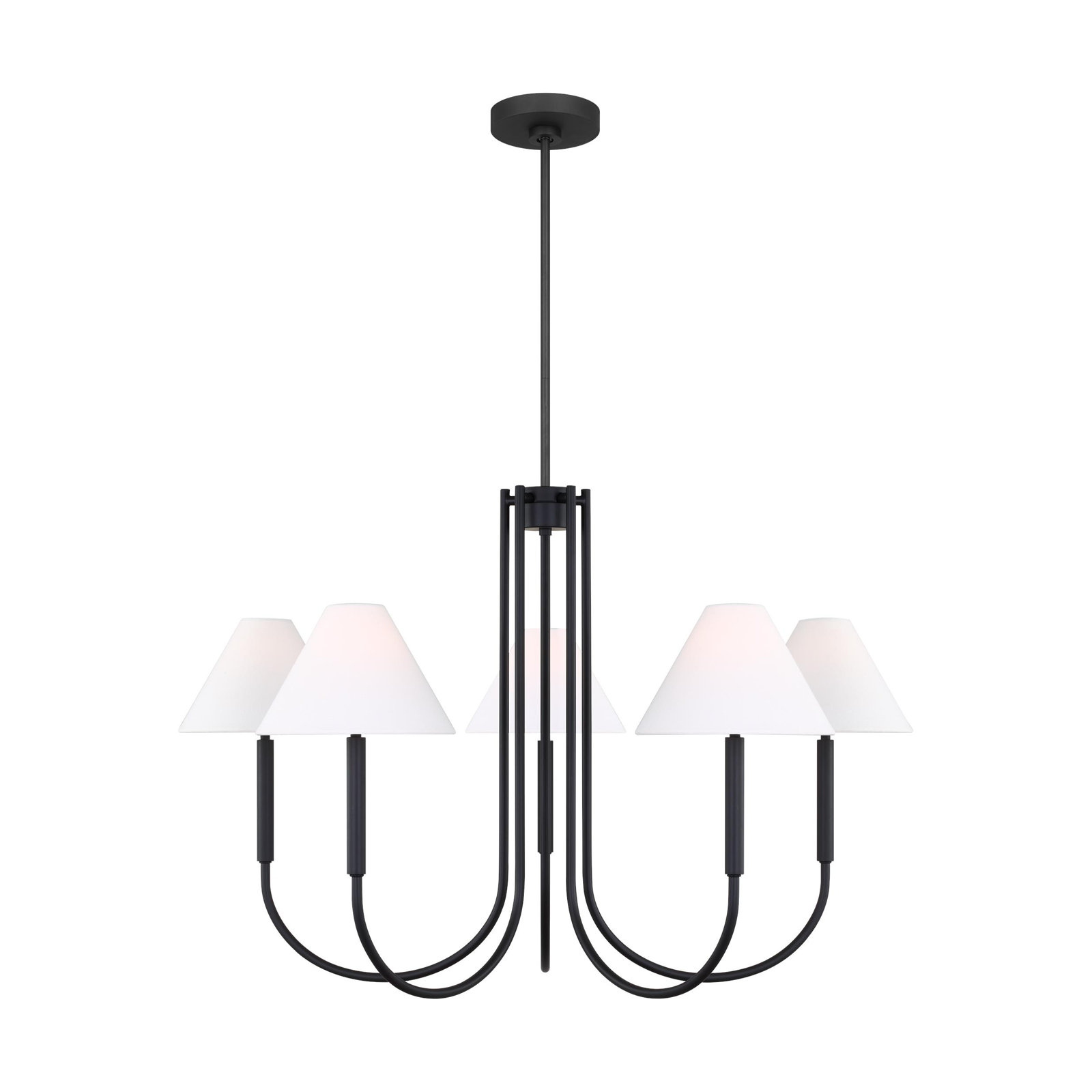 Porteau Large Chandelier, Midnight Black, 5-Light