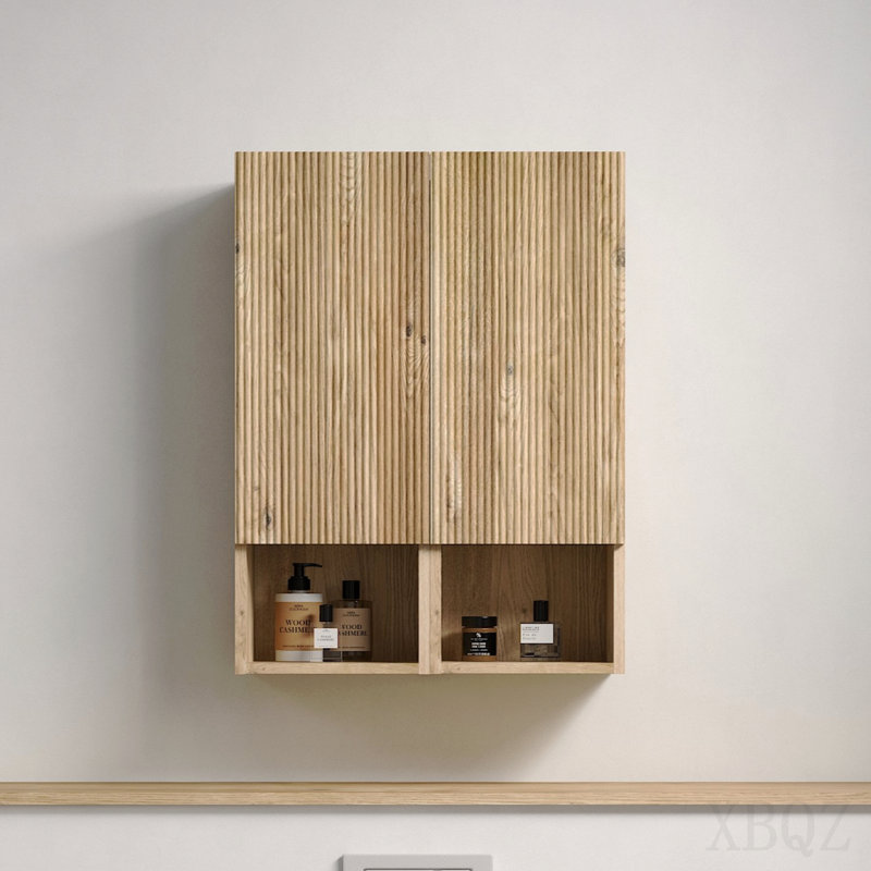 Cc1014s110.309  Black & Walnut Bathroom Floating Side Cabinet, Wall-Mounted Storage Cabinet For Small Space, Kd