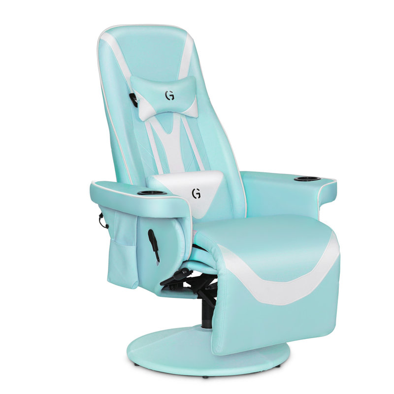 Queen Throne Video Gaming Chair Ergonomic Recliner, High Back Swivel Chair with Footrest, Backrest, 47" H x 32.3" W x 20.1" D