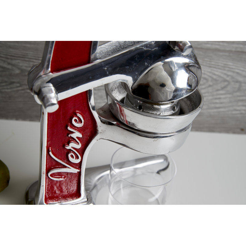 Red Cast Aluminum Manual Citrus Juicer with Strainer