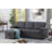 Lucca 84" Dark Gray Linen Reversible Sleeper Sectional Sofa With Storage Chaise