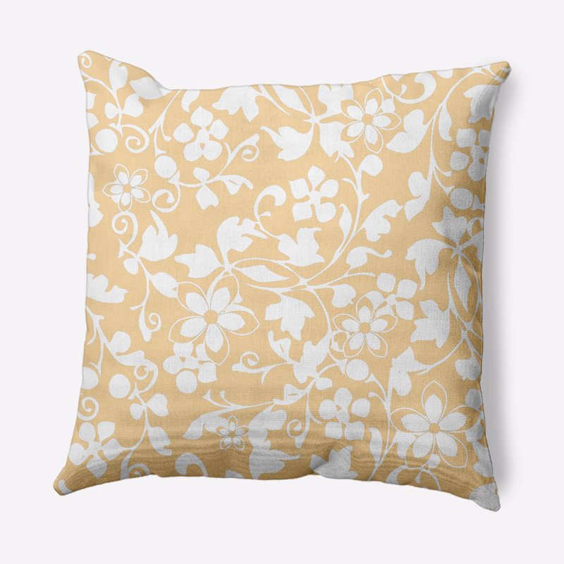 Coussin décoratif Evelyn, Jaune maïs, 26 po x 26 po