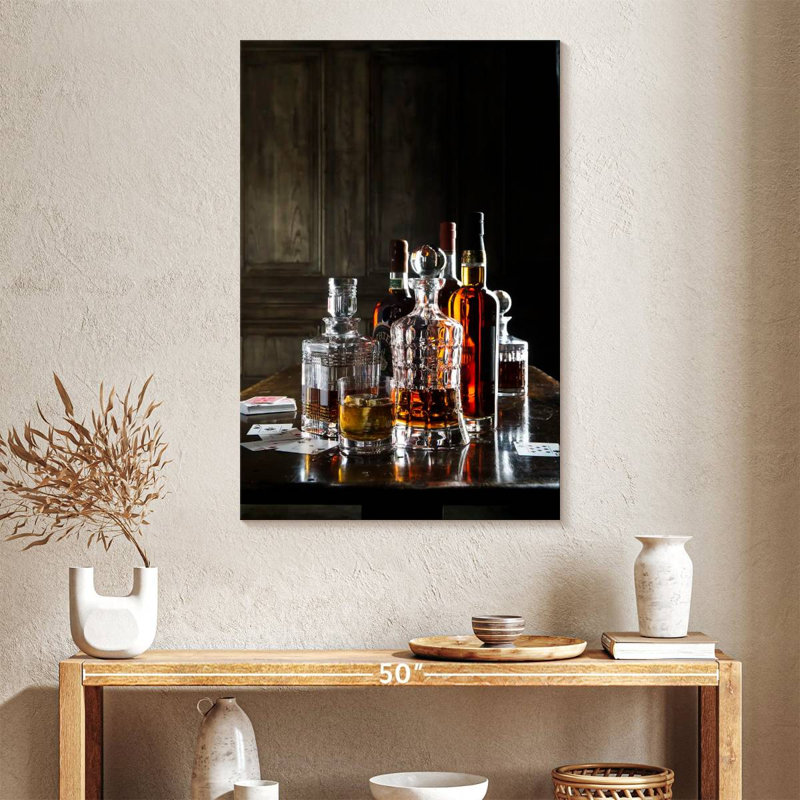 Whiskey Crystal Decanters, 39" H x 26" W